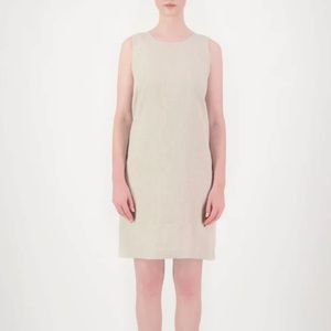 Oak + Fort sleeveless linen shift dress.